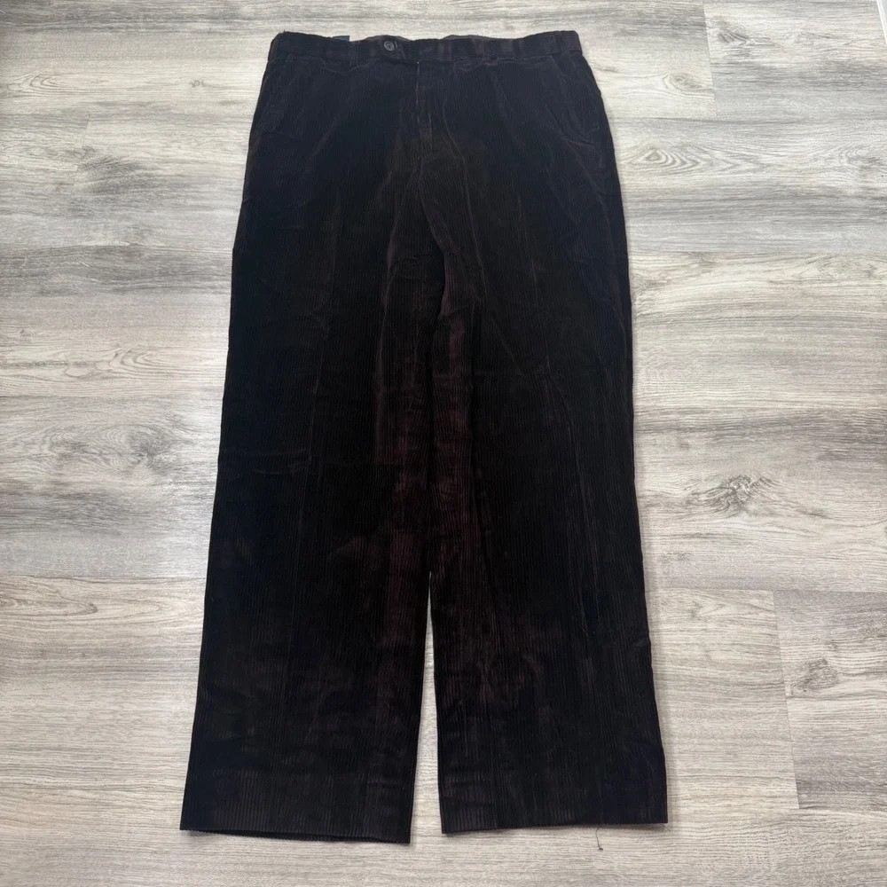 Brooks Brothers Loro Piana Corduroy Pants Mens 35 Brown Burgundy Made in Italy